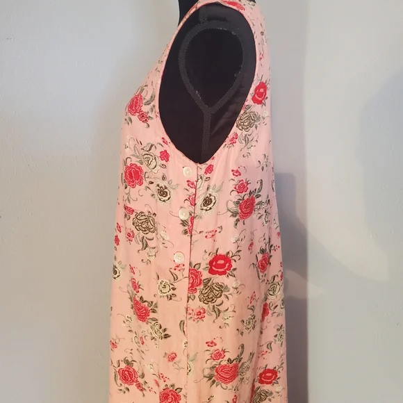 Mountain Lake Casuals Cottagecore Linen Blend Floral Dress Kawaii Friends Garden - Picture 2 of 12